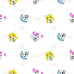狗,动物,四方连续纹样,幽默,可爱的,白色,宠物,纯种犬,纺织品,图像