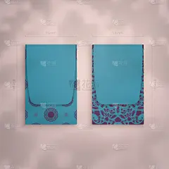名片在绿色与印度紫色图案为您的品牌。