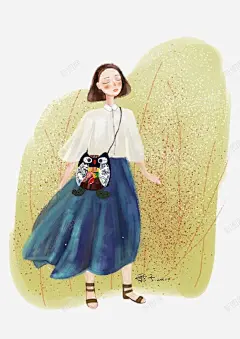 闭眼睛的小女孩