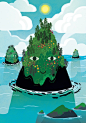 Island Friends, an art print by Lily Padula : This is a gallery-quality giclée art print on 100% cotton rag archival paper, printed with archival inks.