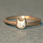 萌猫Kitty 14K金钻石戒指 原创定制美国设计师纯手工打磨 特别 新款 2013 正品 代购