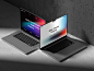 高质量CG建模工业冷淡风苹果笔记本场景展示Web贴图样机模板素材 Apple MacBook Mockup