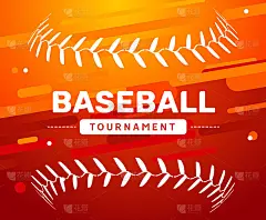 棒球传单海报模板比赛邀请。棒球背景广告设计横幅