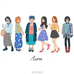 #手绘插画##遇见艺术##插画# 投稿:@mozewu- |

扁平风四季休闲穿搭～ ​​​​