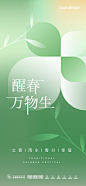 【素材能量站】海报 二十四节气 春天 立春 雨水 春分 惊蛰 简约|989211 