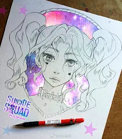 铅笔简易动漫人物插画，来自插画师larienne （转）via @P站画师 ​​​​