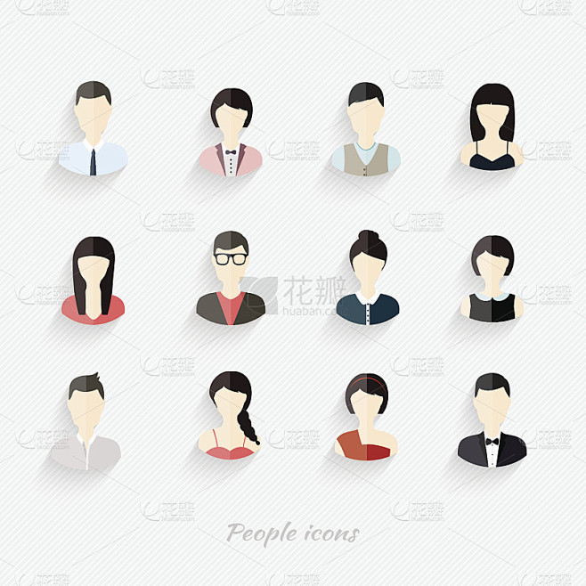 人图标。People Flat图标集合