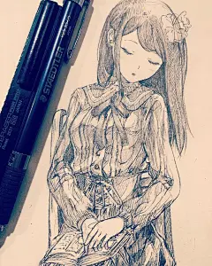 临摹完这组动漫，老师再也不用担心我画不好！_人物 : 把人物整体的体积感很好的表现了出来 人物在他的画笔下灵动不少 人物的结构就很立体 人物的整个结构和五官刻画的好了 画面有了色彩层次感更丰富 人物就像黑白的一样写实 已经陶醉在这些…