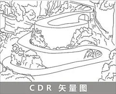 张家界土家风情园线描装饰图片