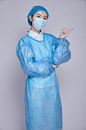 蓝色隔离服医生护士医务人员人物商业摄影图片