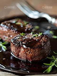 西餐菲力牛排摄影AI壁纸高清图片背景素材高清模板免费下载-趣麦麦图