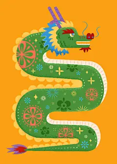 2024龙年新年舞龙庙会庆祝春节除夕手绘插画海报展板ai设计素材-淘宝网