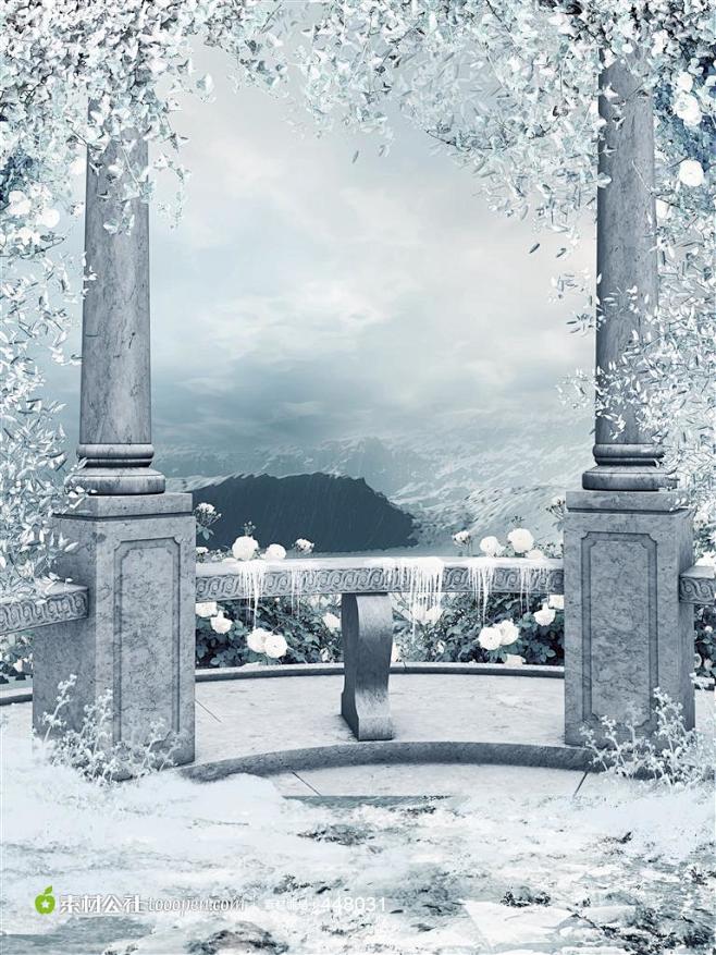冬天系列 - 美丽的庭院