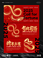 马上2025年了分享一款蛇年春节的海报 - 小红书