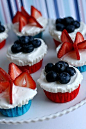 Red, White & Blue Ice Cream Cupcakes