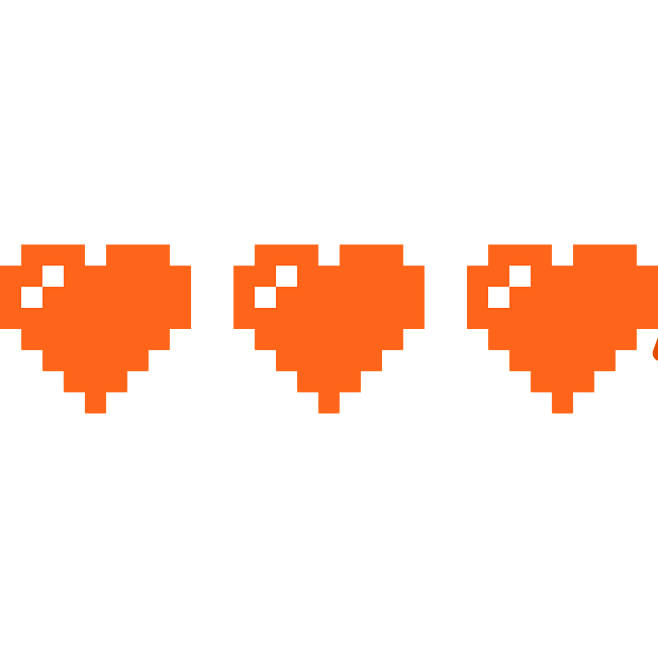 矢量插画像素爱心minecraft我的世界