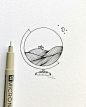 简笔画风景小画，作者：艺术家Patty Variboa ​​​​