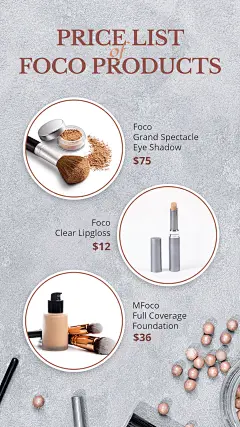 Fashion Makeup Products Price List Ecommerce Story