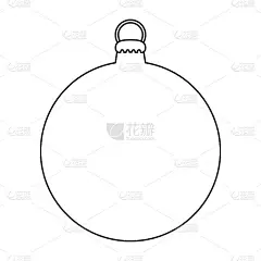 简单的装饰物轮廓圣诞树孤立在白色的背景