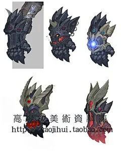 @deviljack-99 游戏美术素材 盔甲 饰品 金属材质 武器 原画 设计