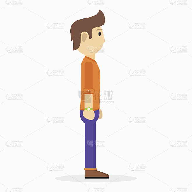 人侧平面矢量插图