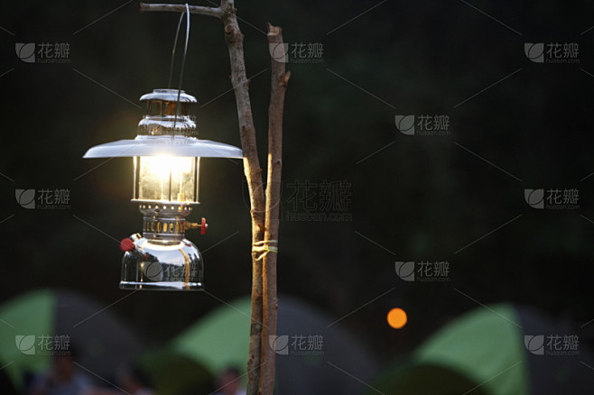 夜晚,灯,天然气,森林,灯笼,水平画幅,...