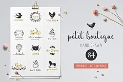 文艺清新logo设计AI矢量标志PSD图标模板素材 Logo boutiqe – premade logo template