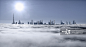 云端的迪拜摩天大楼地标建筑全景正版图片素材