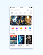 视频APP首页，电影、直播、商城、游戏icon。站酷@Adolfi