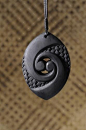 Koru Pendant - Bolshie black recycled rubber | NativeBrand: 