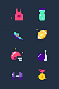 Icon设计34 vector (SVG) icons in flat style