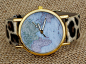 most cost-effective world map watch Leopard leather bracelet wrap watch fashion jewelry wrist watch handmade women watch的图片