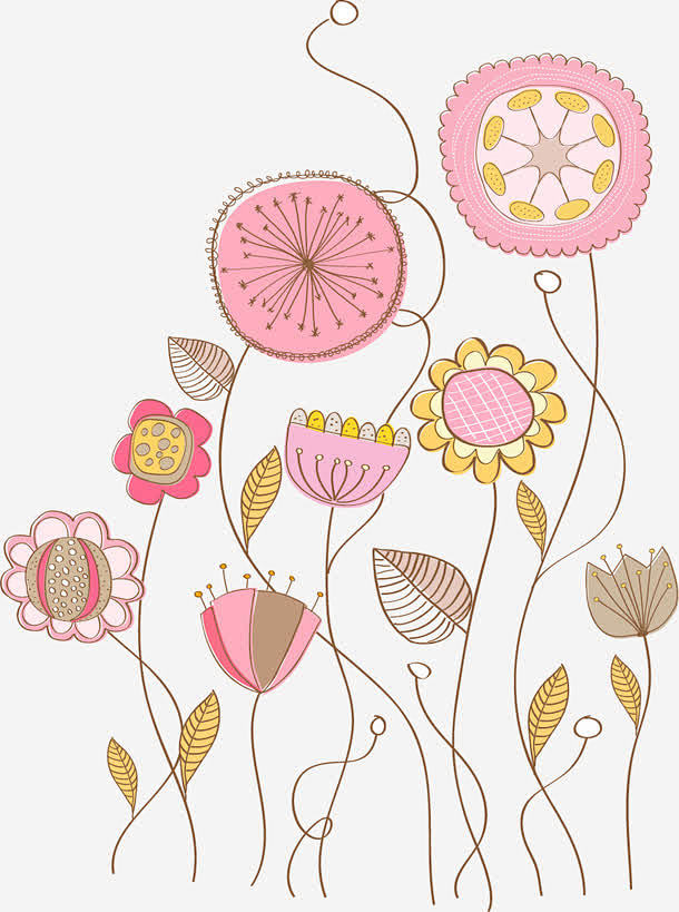 矢量手绘花丛插画免抠素材平面电商创意素材png素材