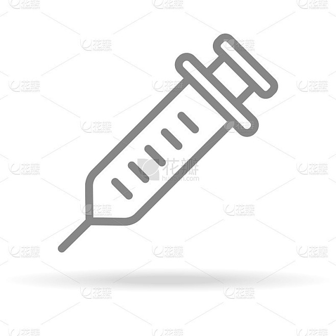 疫苗接种图标在时尚细线风格孤立在白色背景。医疗符号为您的设计，应用程序，符号，UI。矢量图
