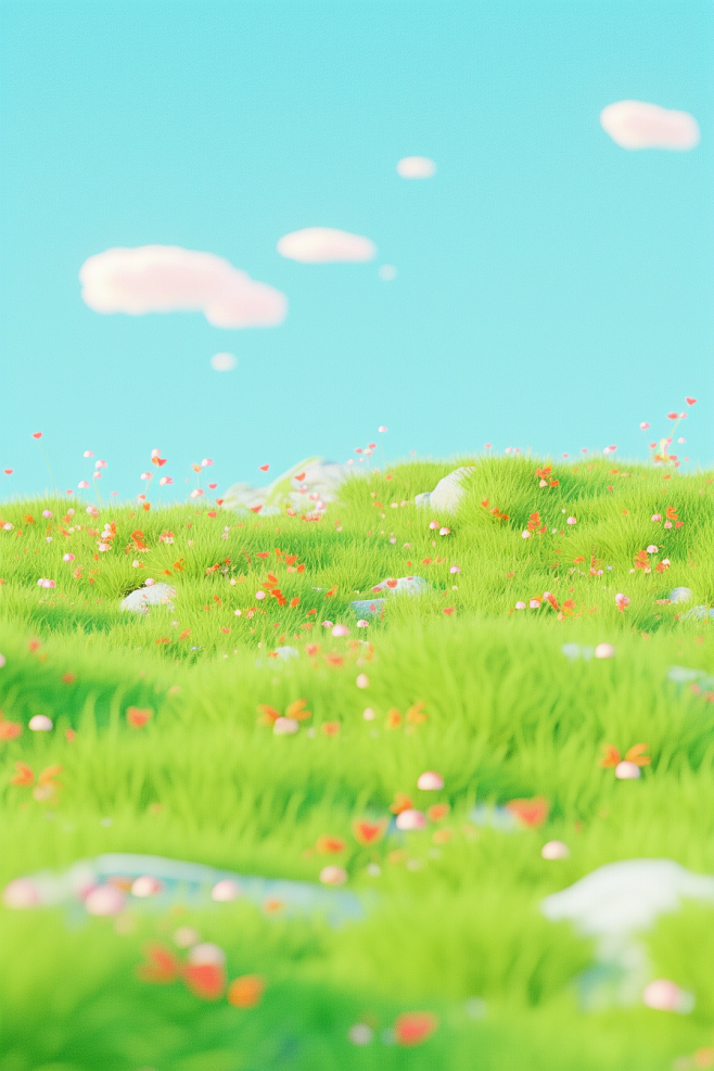 grassy landscape wit...