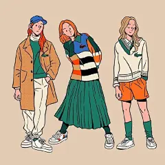 时尚穿搭人物插画设计 ​​​​