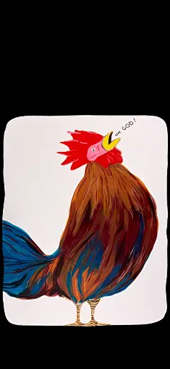 涂鸦 公鸡 插画 手机壁纸 背景图