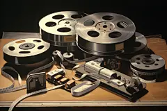 怀旧老式胶片电影放映机摄影图