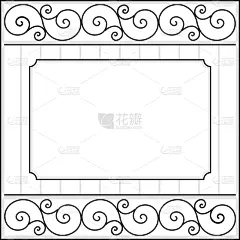 卷着的,边框,纺织品,名片,图像,家具,装饰物,围栏,矢量,装饰