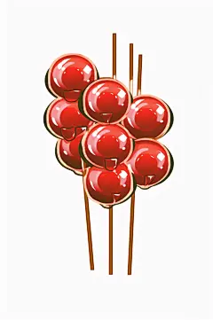AI数字艺术美味水果冰糖葫芦插画-众图网