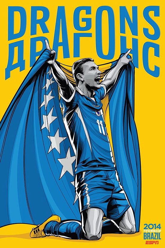 #2014巴西世界杯#32强插画版宣传海...