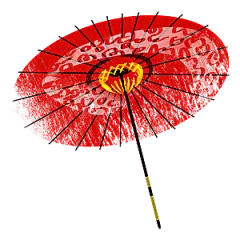 中国古风油纸伞卡通手绘油纸伞雨伞
