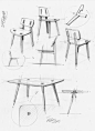 椅子家具线稿草图手绘#家具设计##工业设计#