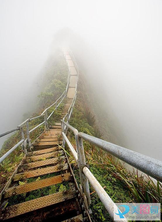 蜜月旅行去哪里，天国的阶梯。夏威夷州欧胡...