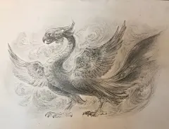 随笔个唐代风格凤凰。祈福，希望2020的灾厄赶快过去，一切涅槃重生。 ​​​​