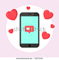 smartphone instagram heart flat design icon