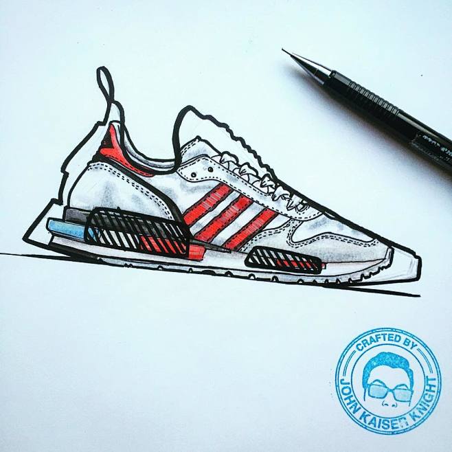 纸上的adidas鞋子涂鸦