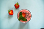 草莓 饮料 水果 薄荷 红色 表 美食摄影图片图片壁纸