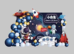 宇航员太空梦想周岁活动展板-志设网-zs9.com