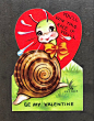 This contains an image of: Vintage Valentine snail